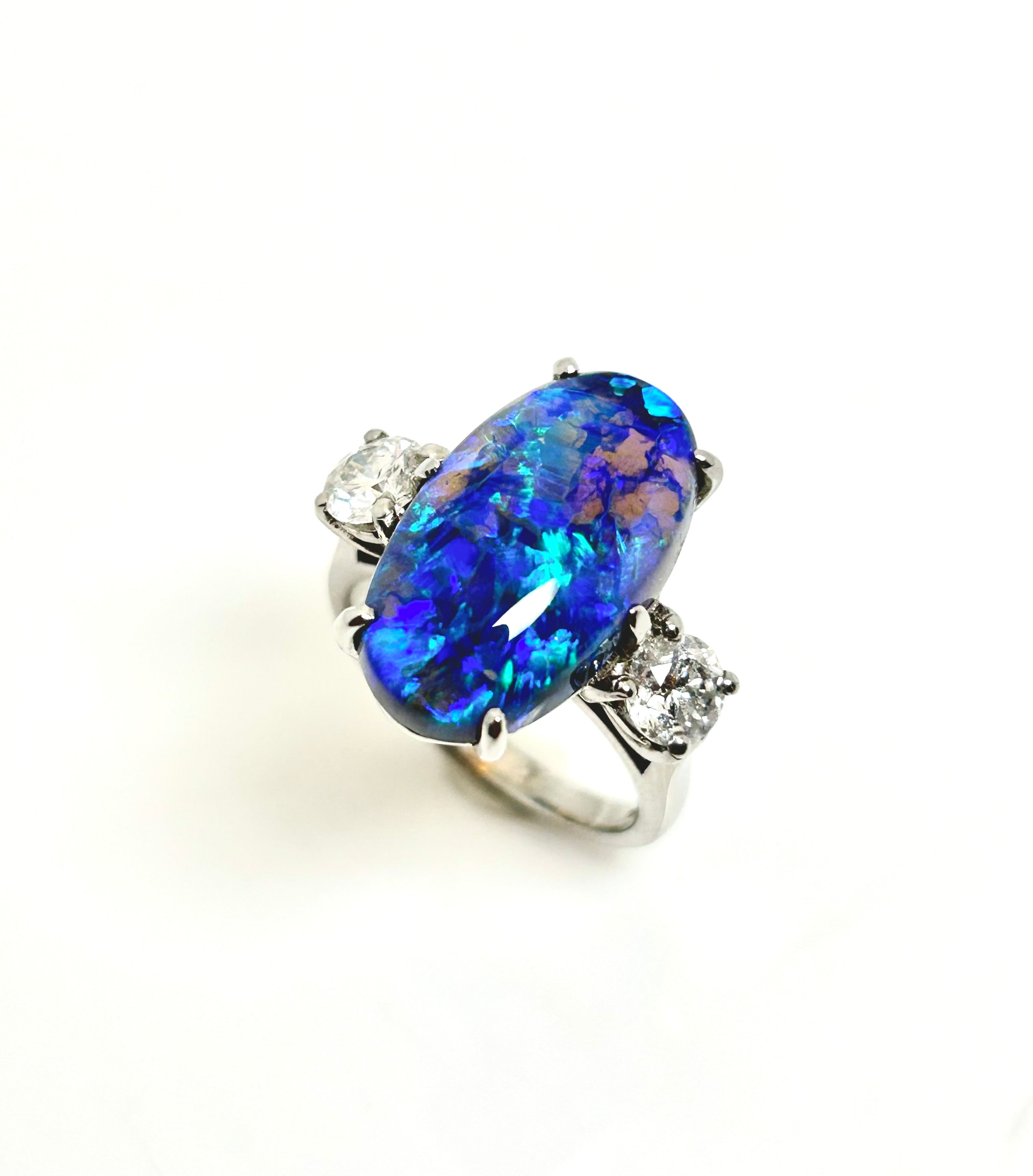 Natural black opal, fire opal ring, vintage silver jewelry, unique rings, opal  jewelry, genuine opal ring, October birthstone, opal rings