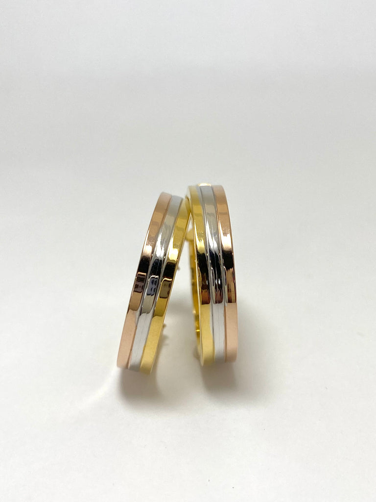 9CT 3 COLOUR GOLD HOOPS