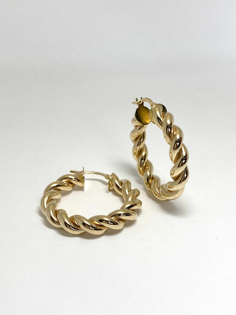 9CT TWISTED HOOPS