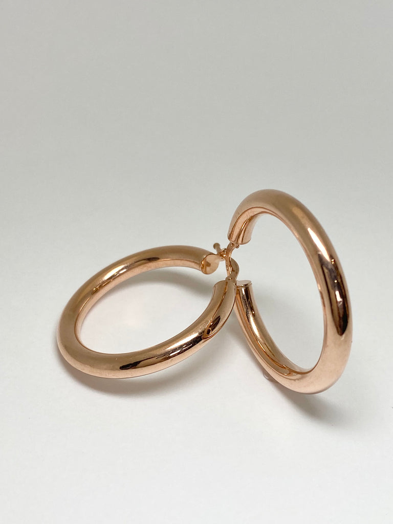 9CT ROSE GOLD SMOOTH ROUNDED HOOPS