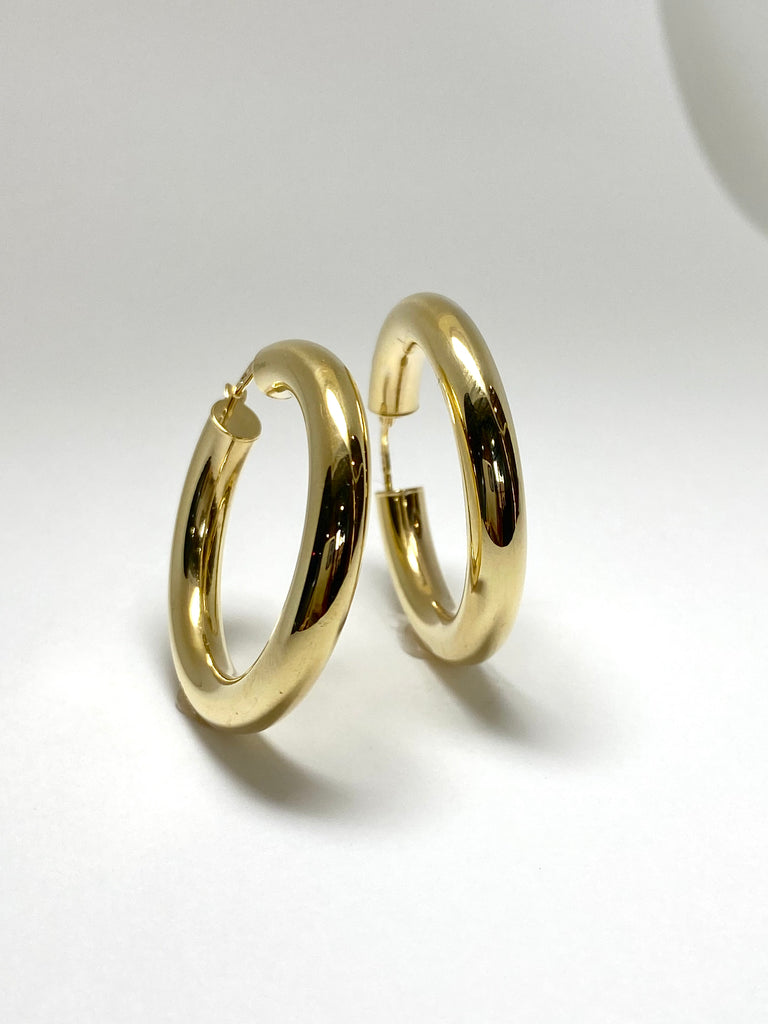 9CT 25MM YELLOW GOLD HOOPS