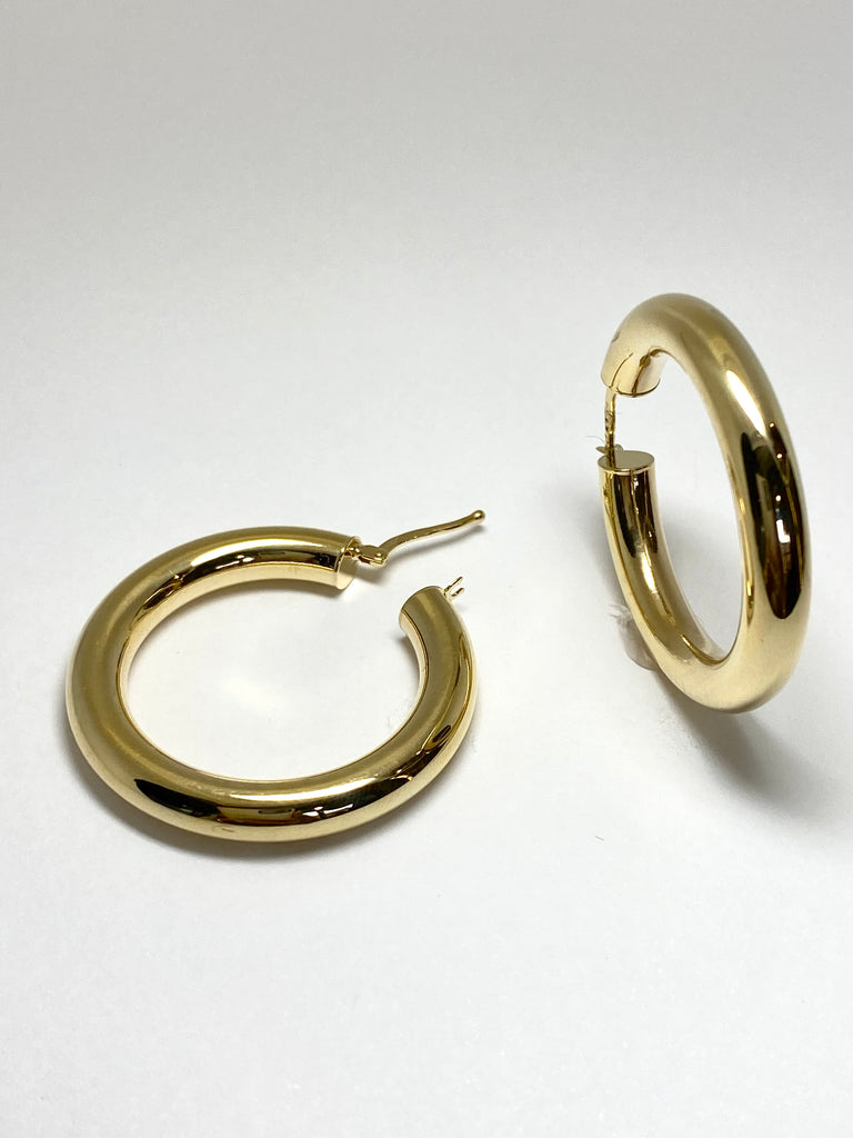 9CT 25MM YELLOW GOLD HOOPS