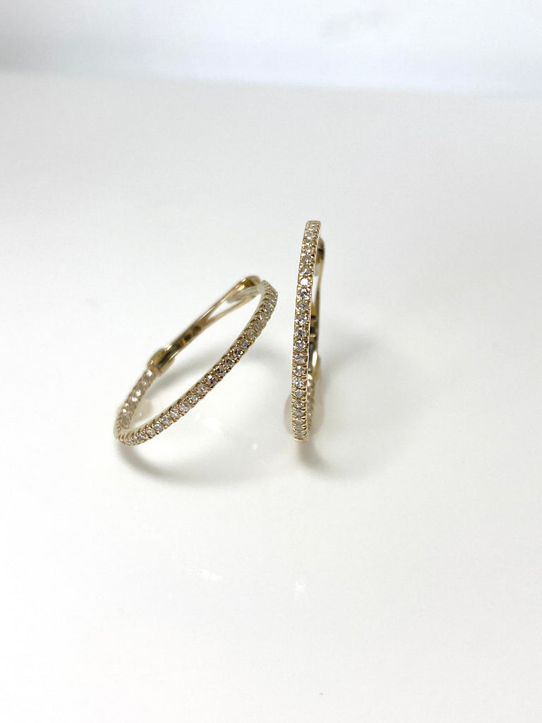 14CT YELLOW GOLD 73PT DIAMOND HOOPS