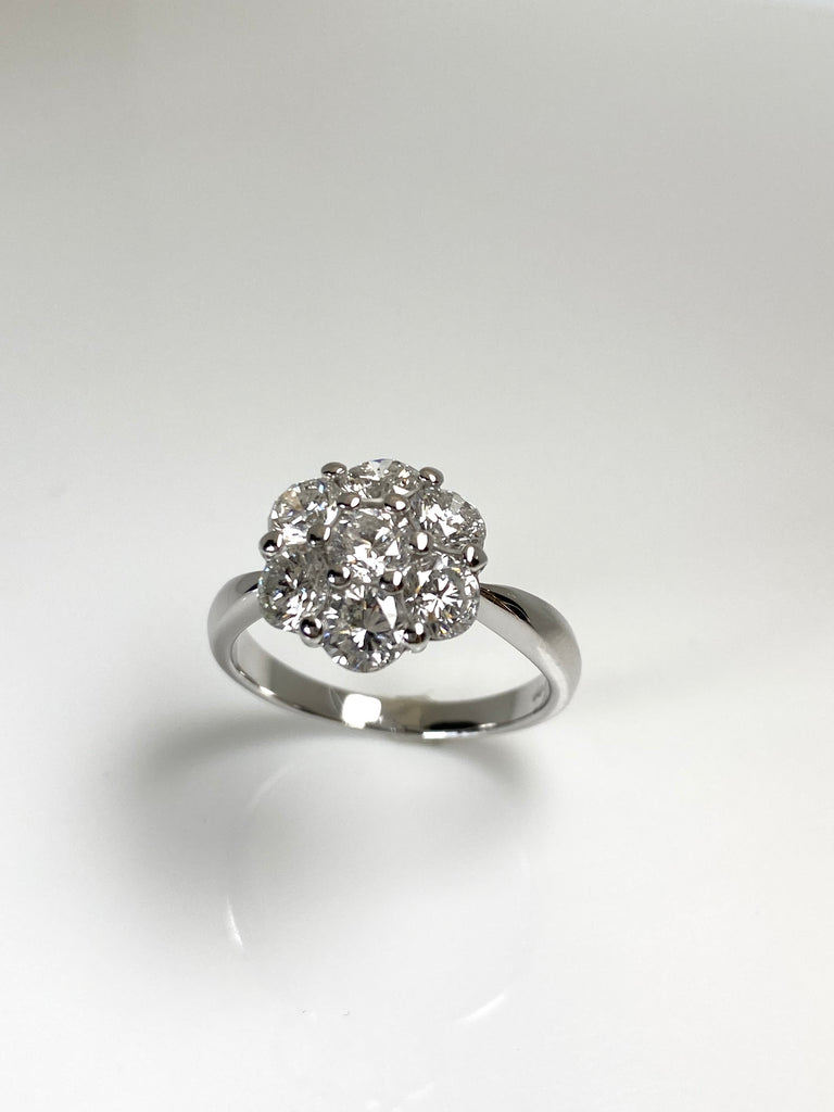 PLATINUM 2.47CT DAISY CLUSTER RING