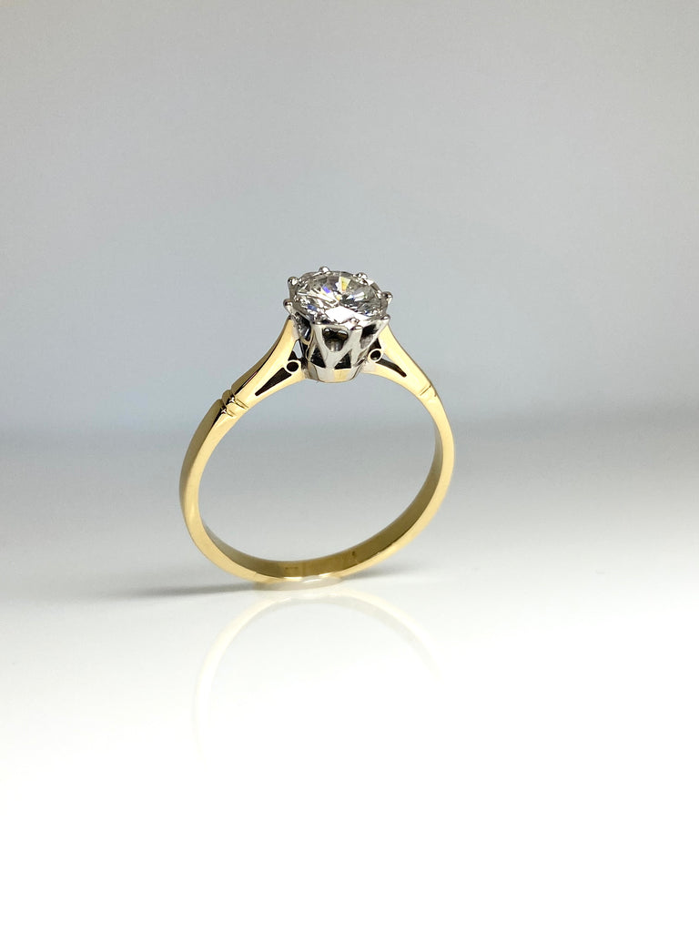 18CT YELLOW GOLD 55PT DIAMOND SOLITAIRE RING