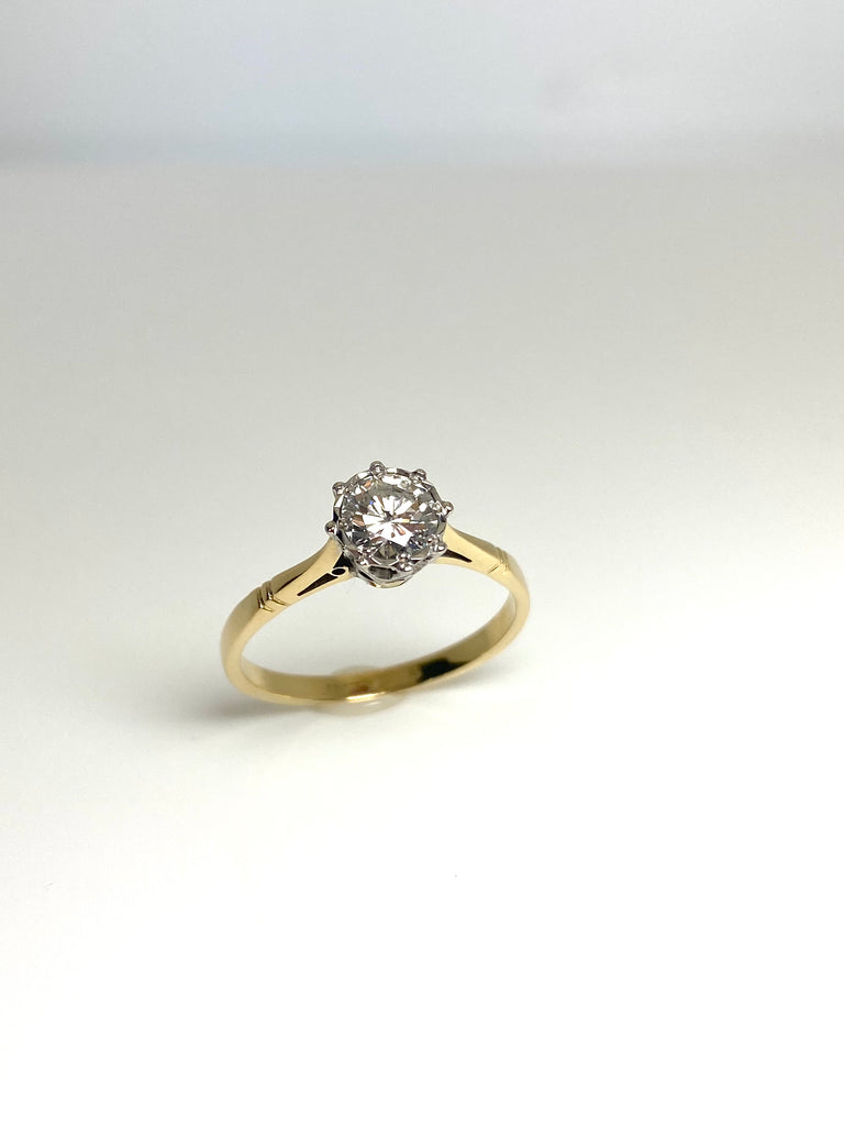 18CT YELLOW GOLD 55PT DIAMOND SOLITAIRE RING