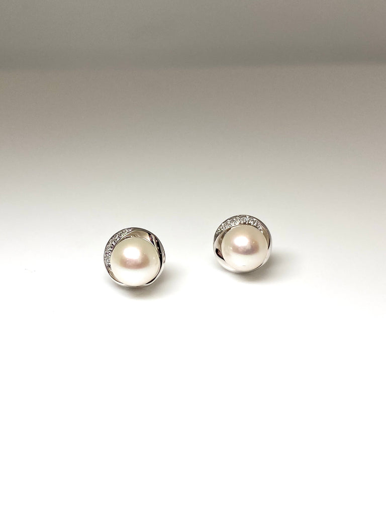 white gold pearl studs