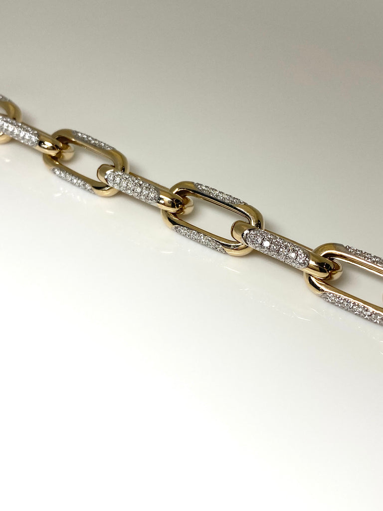 9CT 3.15CT DIAMOND LINK BRACELET