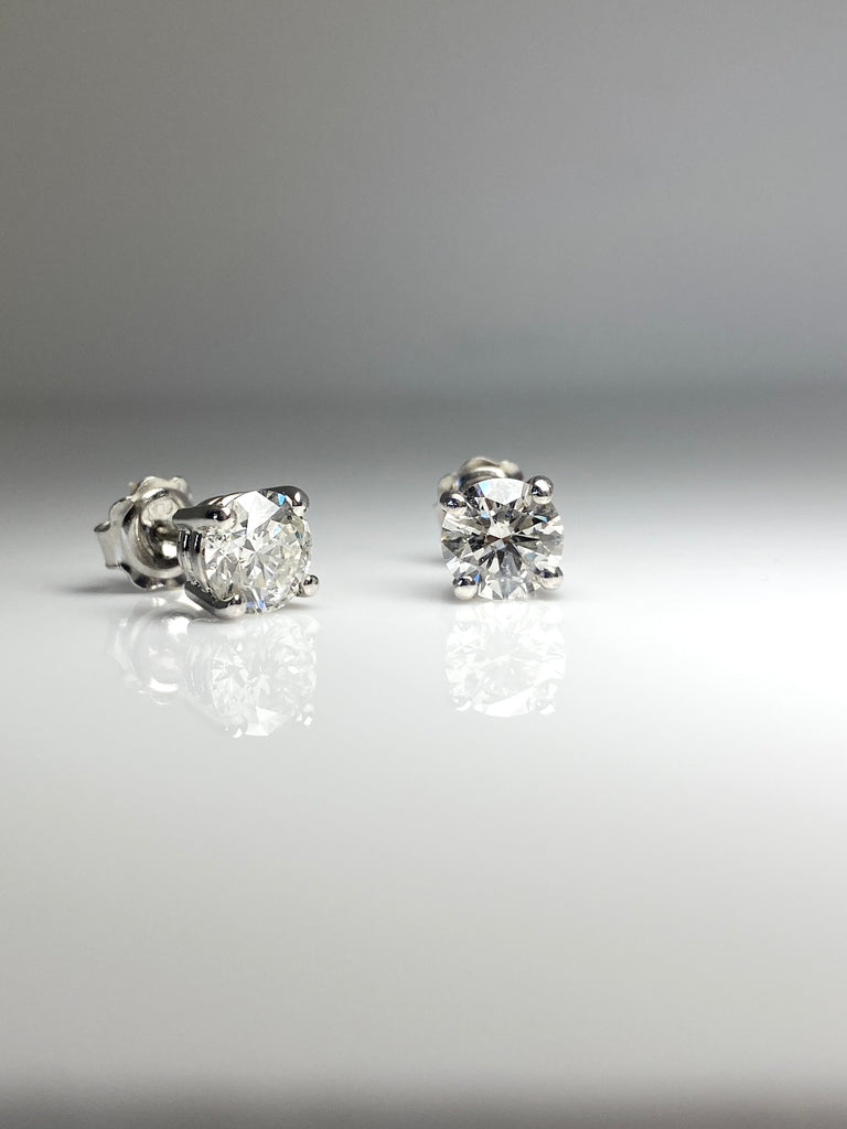 18CT WHITE GOLD 2.41CT DIAMOND STUD EARRINGS