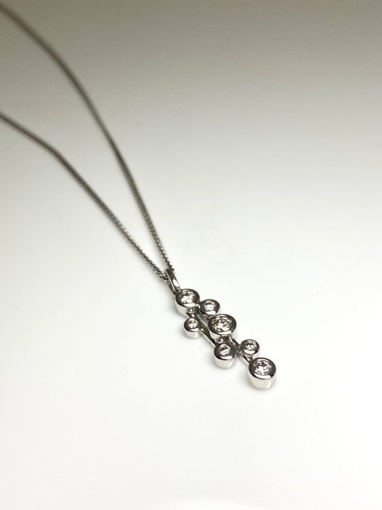 SLIM RAINDANCE PENDANT WITH 25PT DIAMONDS IN 18CT WHITE GOLD