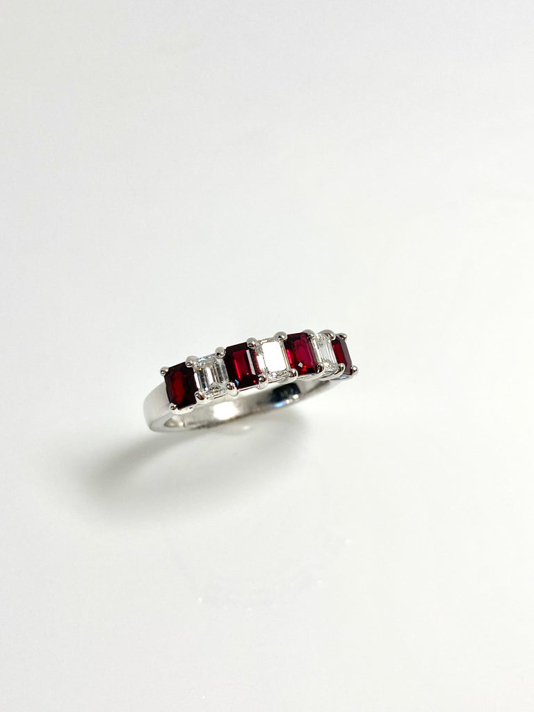 PLATINUM RUBY AND DIAMOND ETERNITY BAND