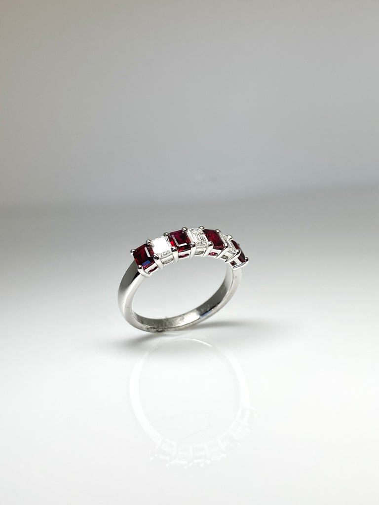 PLATINUM RUBY AND DIAMOND ETERNITY BAND