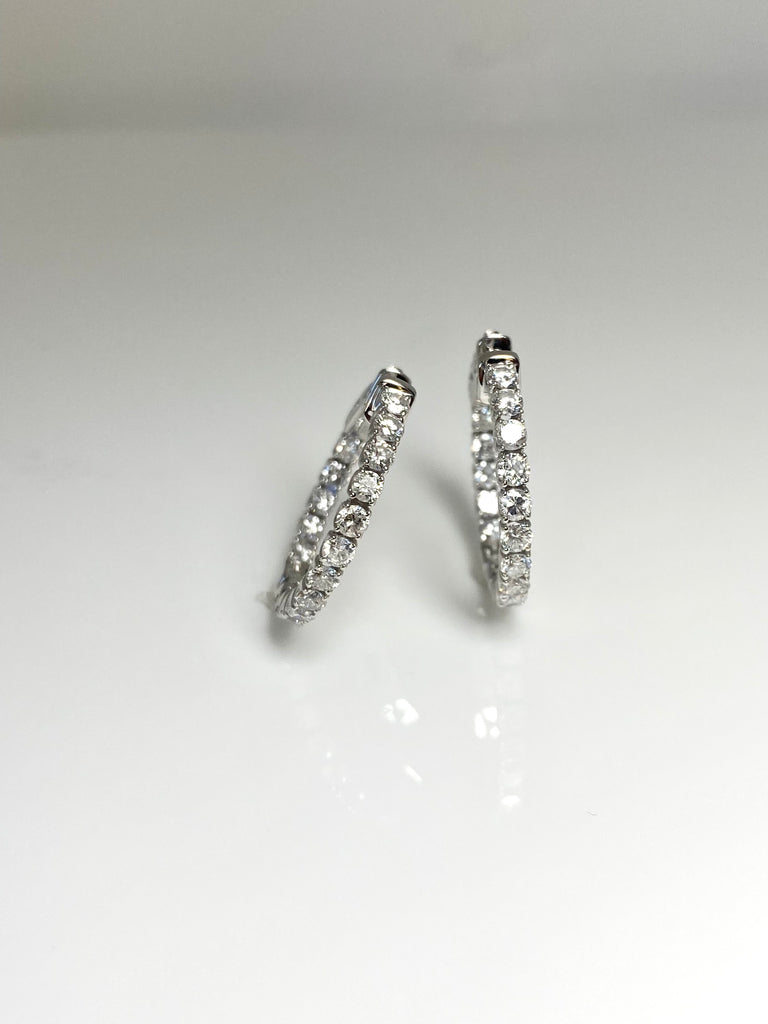 18CT WHITE GOLD 2.00CT DIAMOND HOOP EARRINGS