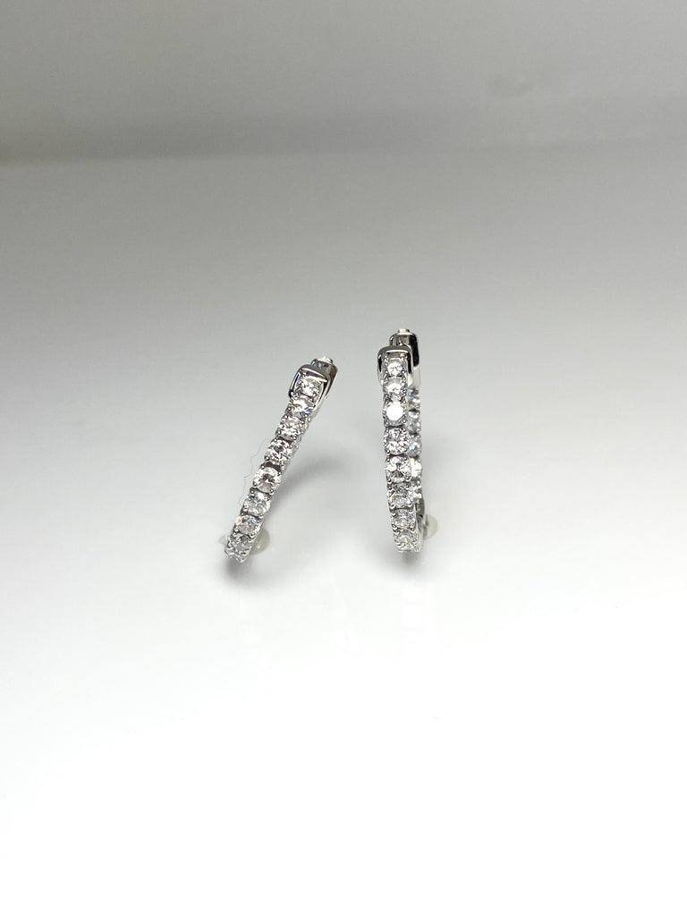 18CT WHITE GOLD 2.00CT DIAMOND HOOP EARRINGS