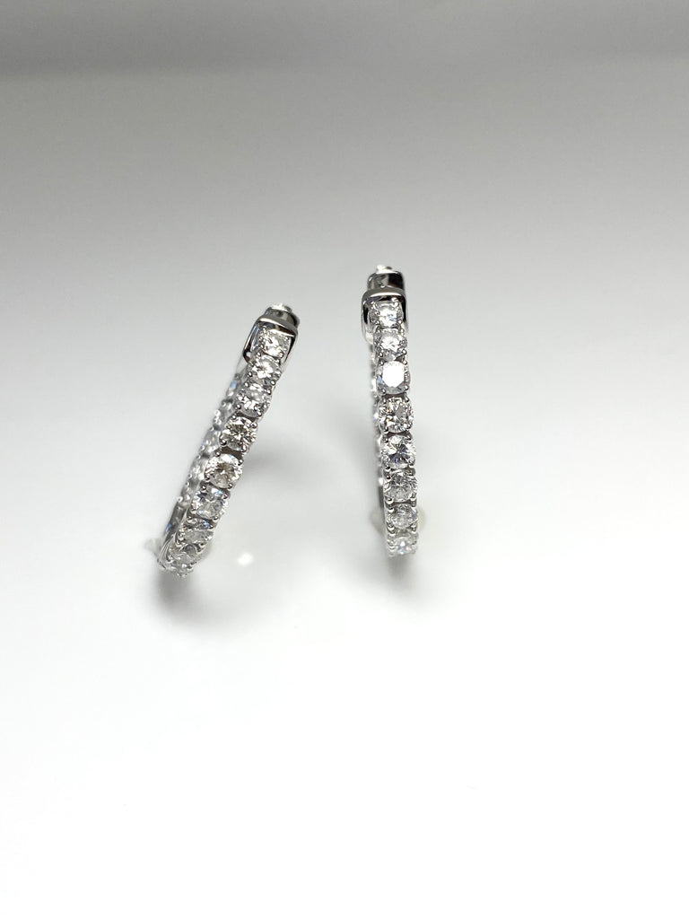 18CT WHITE GOLD 2.00CT DIAMOND HOOP EARRINGS