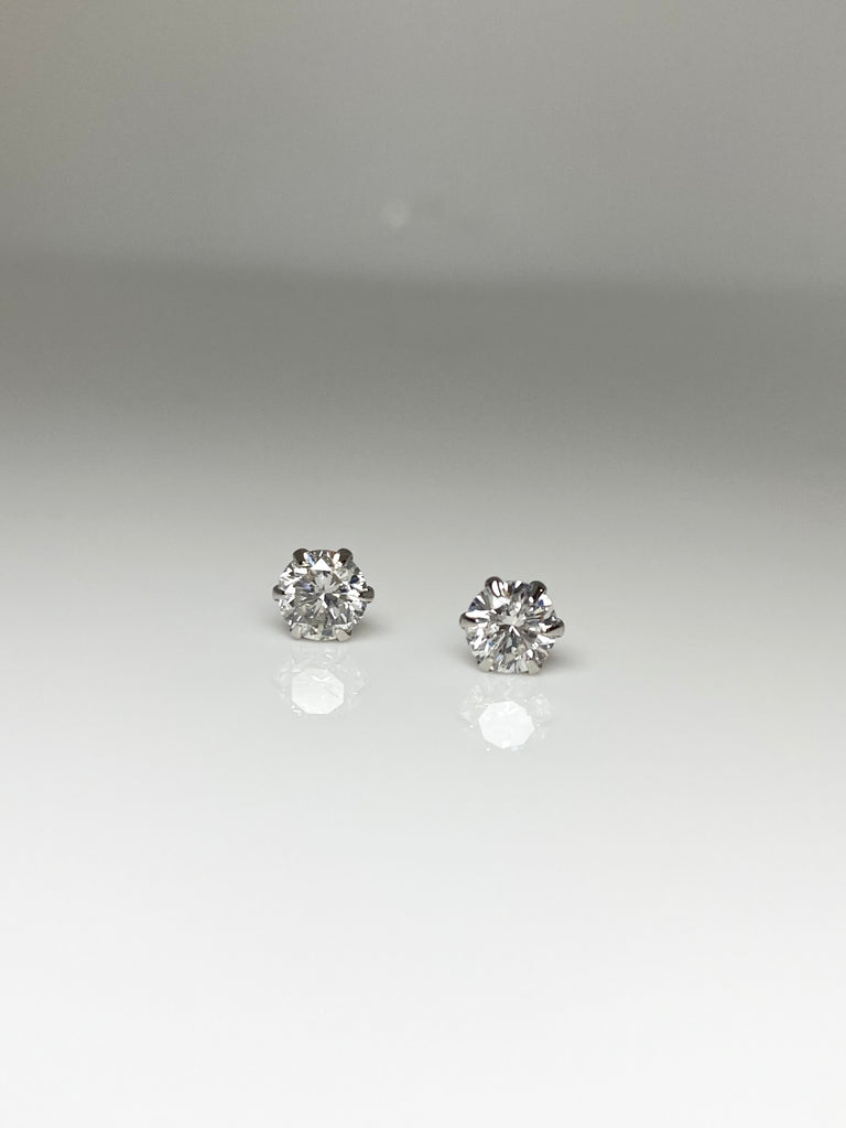 PLATINUM 93PT DIAMOND STUD EARRINGS