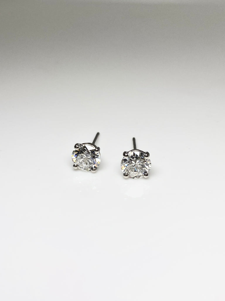 PLATINUM 2.00CT LAB GROWN DIAMOND STUD EARRINGS