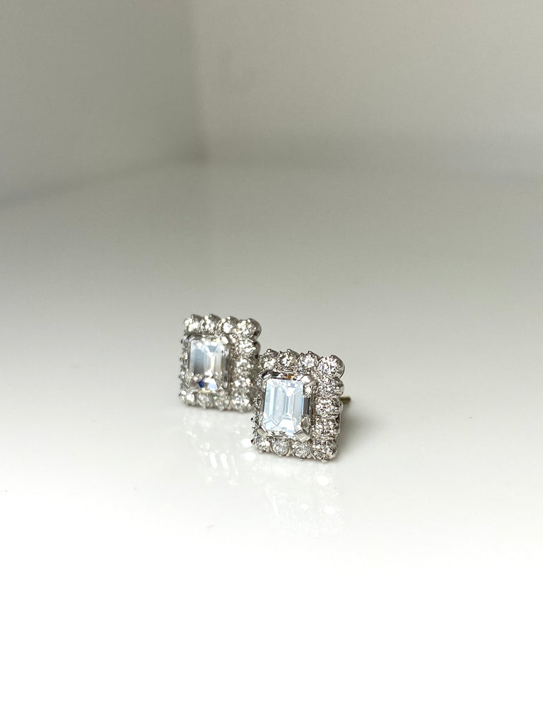 18CT 2.00CT VINTAGE DIAMOND STUD EARRINGS