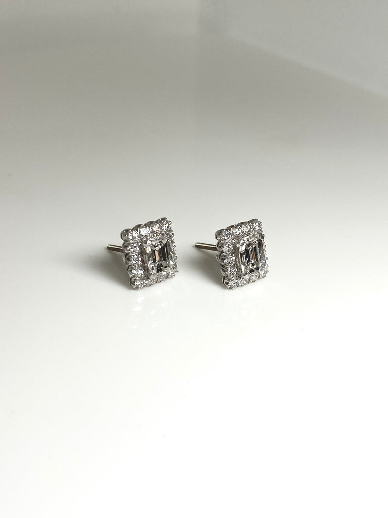 18CT 2.00CT VINTAGE DIAMOND STUD EARRINGS