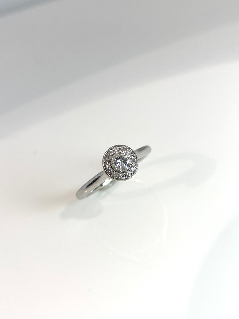 PLATINUM 25PT DIAMOND HALO RING