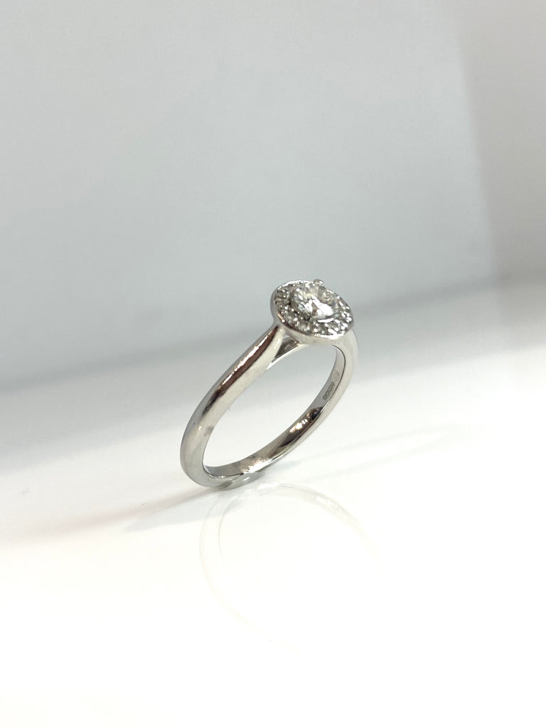 PLATINUM 25PT DIAMOND HALO RING