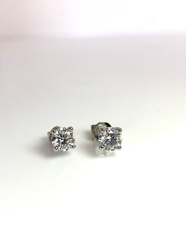 PLATINUM 2.00CT TOTAL LAB GROWN DIAMOND STUD EARRINGS