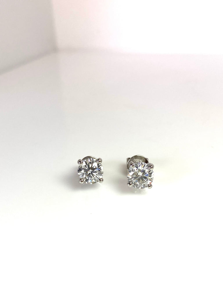 PLATINUM 2.00CT TOTAL LAB GROWN DIAMOND STUD EARRINGS