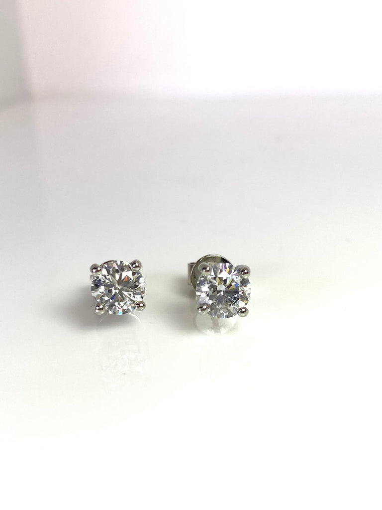 PLATINUM 2.00CT TOTAL LAB GROWN DIAMOND STUD EARRINGS