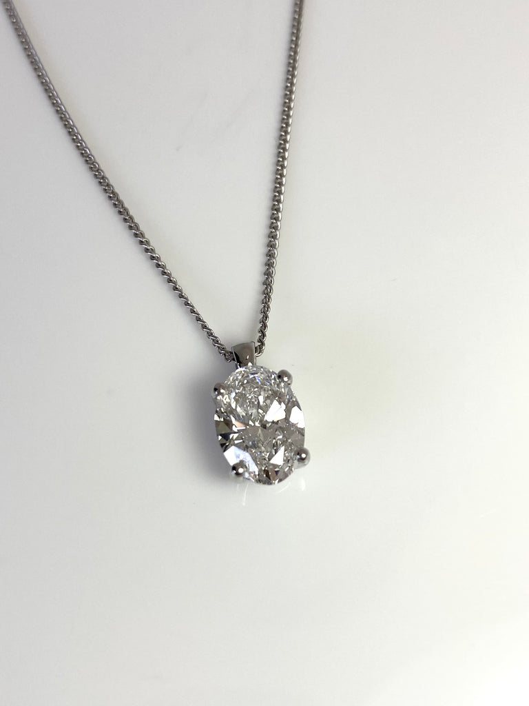 PLATINUM 2.13CT OVAL LAB GROWN DIAMOND PENDANT