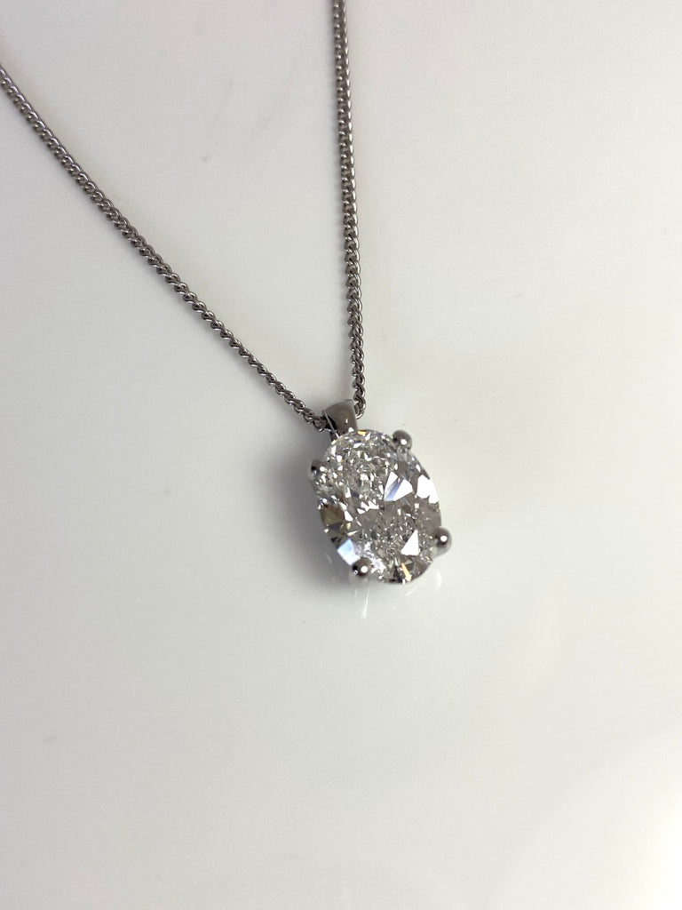 PLATINUM 2.13CT OVAL LAB GROWN DIAMOND PENDANT