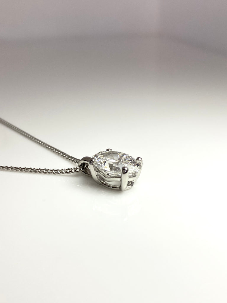 PLATINUM 2.13CT OVAL LAB GROWN DIAMOND PENDANT