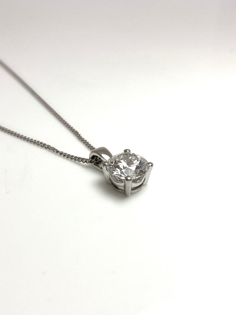 PLATINUM 2.01CT ROUND BRILLIANT CUT LAB GROWN DIAMOND PENDANT