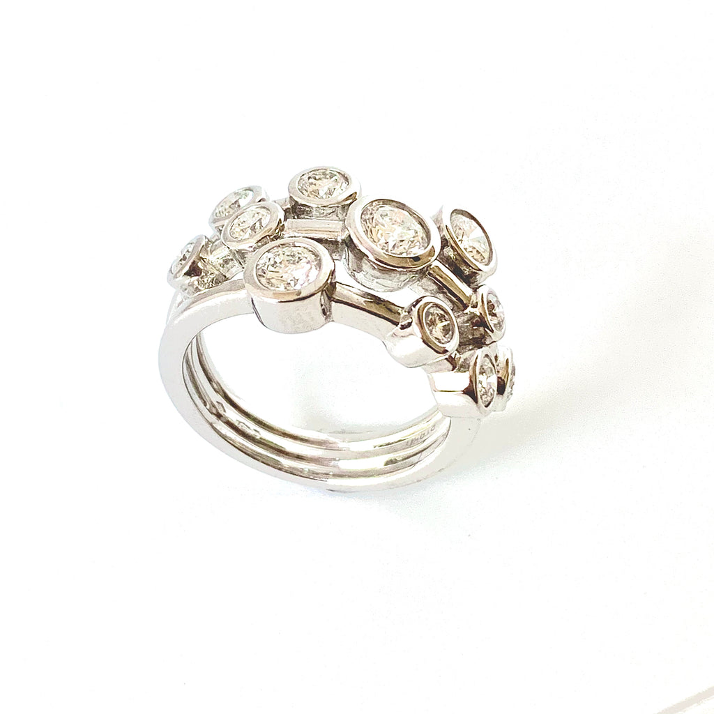 PLATINUM BUBBLE DIAMOND RING 1.50CT